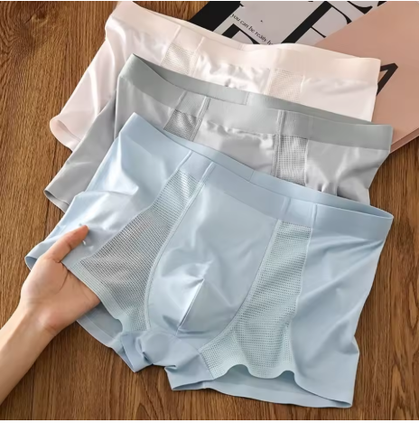 Fraîcheur et Confort Ultime : Boxers Respirants Ice Silk pour Homme (Lot  de 3)