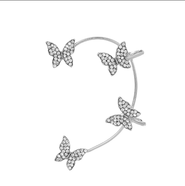 Éclat Papillon: Boucles d'Oreilles Clip Zircon Étincelant